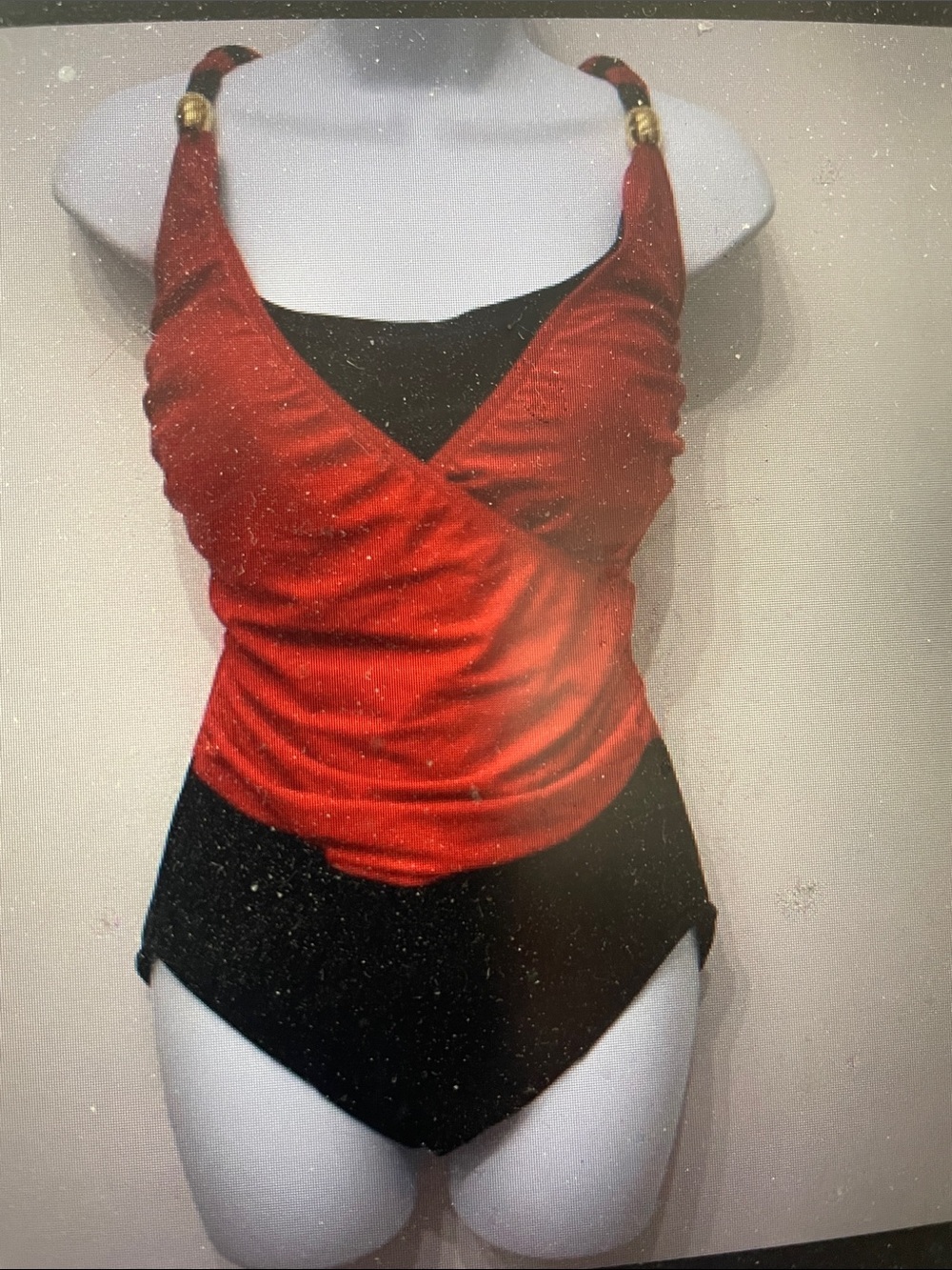 Carol Wior Swimsuit Red-Black One Piece 12
